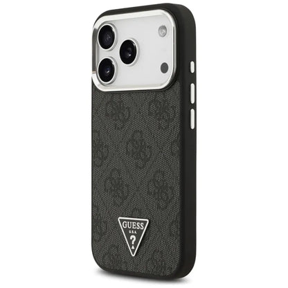 Guess 4G Trikampio Logotipo MagSafe – dėklas iPhone 17 Pro (juodas)