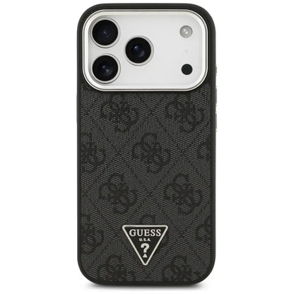 Guess 4G Trikampio Logotipo MagSafe – dėklas iPhone 17 Pro (juodas)