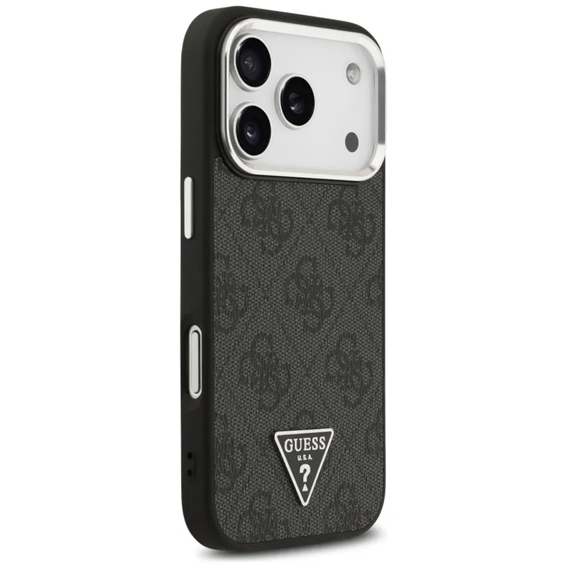 Guess 4G Trikampio Logotipo MagSafe – dėklas iPhone 17 Pro (juodas)