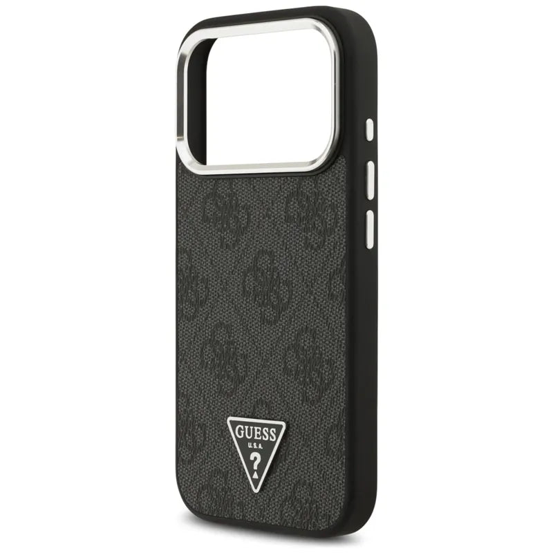 Guess 4G Trikampio Logotipo MagSafe – dėklas iPhone 17 Pro (juodas)
