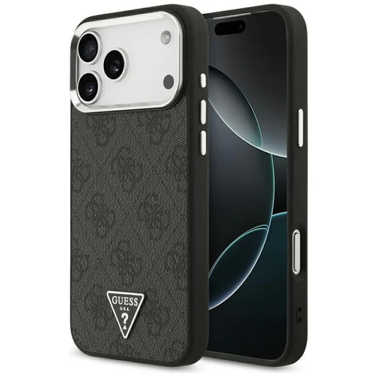 Guess 4G Trikampio Logotipo MagSafe - Dėklas iPhone 17 Pro Max (juodas)