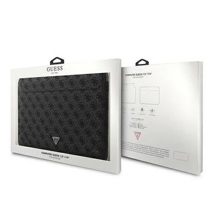 Guess 4G Uptown Triangle Logo Sleeve - Nešiojamojo kompiuterio dėklas 13" / 14" (juodas)