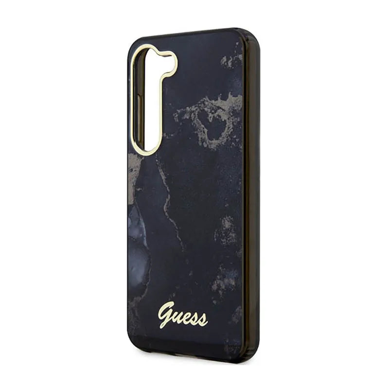 Guess Auksinio Marmuro Kolekcija – Dėklas Samsung Galaxy S23+ (Juodas)