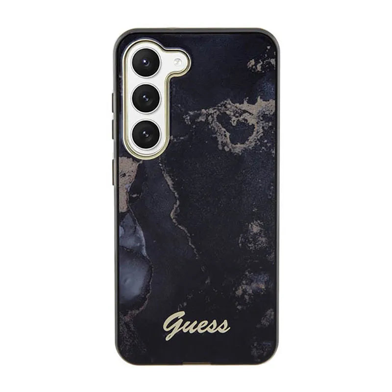 Guess Auksinio Marmuro Kolekcija – Dėklas Samsung Galaxy S23+ (Juodas)