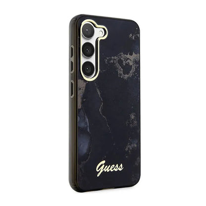 Guess Auksinio Marmuro Kolekcija – Dėklas Samsung Galaxy S23+ (Juodas)