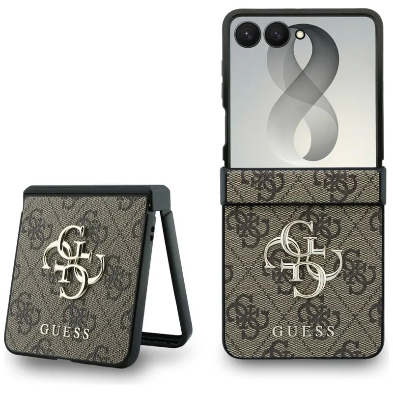 Guess Big 4G Logo – dėklas Samsung Galaxy Z Flip 8 (rudas)