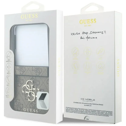 Guess Big 4G Logo – dėklas Samsung Galaxy Z Flip 8 (rudas)