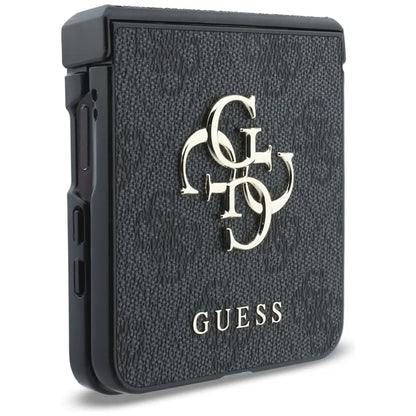 Guess Big 4G Logo dėklas Samsung Galaxy Z Flip 8 telefonui (juodas)