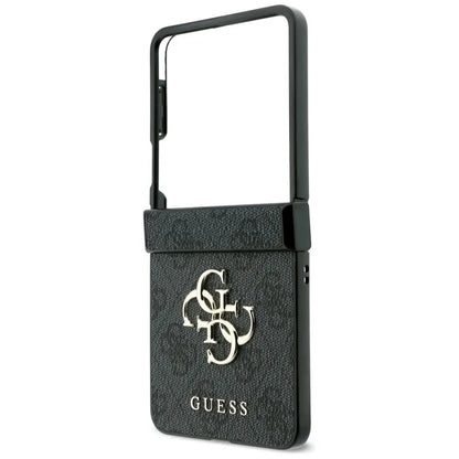 Guess Big 4G Logo dėklas Samsung Galaxy Z Flip 8 telefonui (juodas)