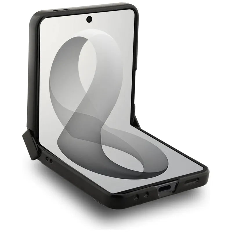 Guess Big 4G Logo dėklas Samsung Galaxy Z Flip 8 telefonui (juodas)