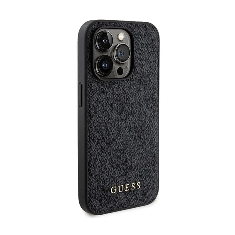 Guess Bundle Pack MagSafe 4G Metal Gold Logo - dėklo komplektas + Power Bank 5000mAh MagSafe iPhone 14 Pro Max (juodas)