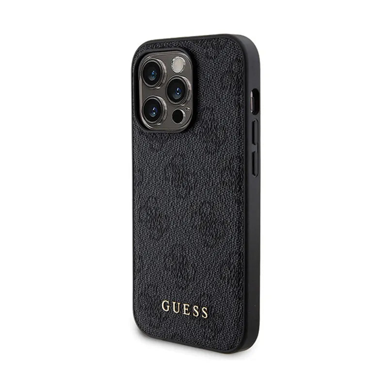 Guess Bundle Pack MagSafe 4G Metal Gold Logo - dėklo komplektas + Power Bank 5000mAh MagSafe iPhone 14 Pro Max (juodas)