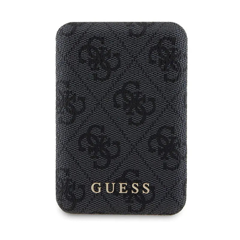Guess Bundle Pack MagSafe 4G Metal Gold Logo - dėklo komplektas + Power Bank 5000mAh MagSafe iPhone 14 Pro Max (juodas)