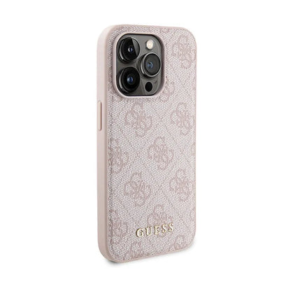 Guess Bundle Pack MagSafe 4G Metal Gold Logo – dėklų rinkinys + Power Bank 5000mAh MagSafe iPhone 15 Pro (rožinis)
