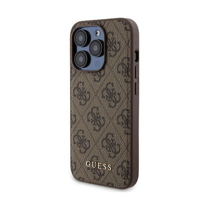Guess Bundle Pack MagSafe 4G Metal Gold Logo - dėklų rinkinys + Power Bank 5000mAh MagSafe iPhone 15 Pro (ruda)