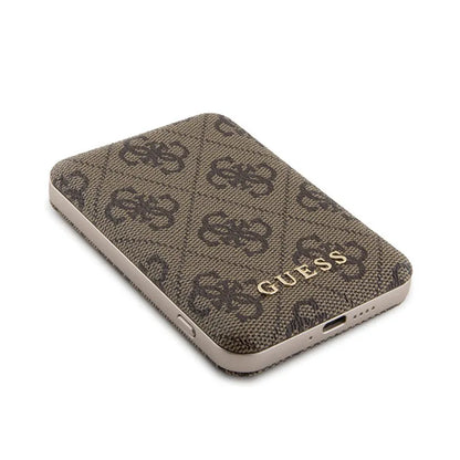 Guess Bundle Pack MagSafe 4G Metal Gold Logo - dėklų rinkinys + Power Bank 5000mAh MagSafe iPhone 15 Pro (ruda)