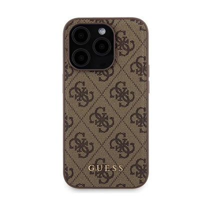 Guess Bundle Pack MagSafe 4G Metal Gold Logo - dėklų rinkinys + Power Bank 5000mAh MagSafe iPhone 15 Pro (ruda)