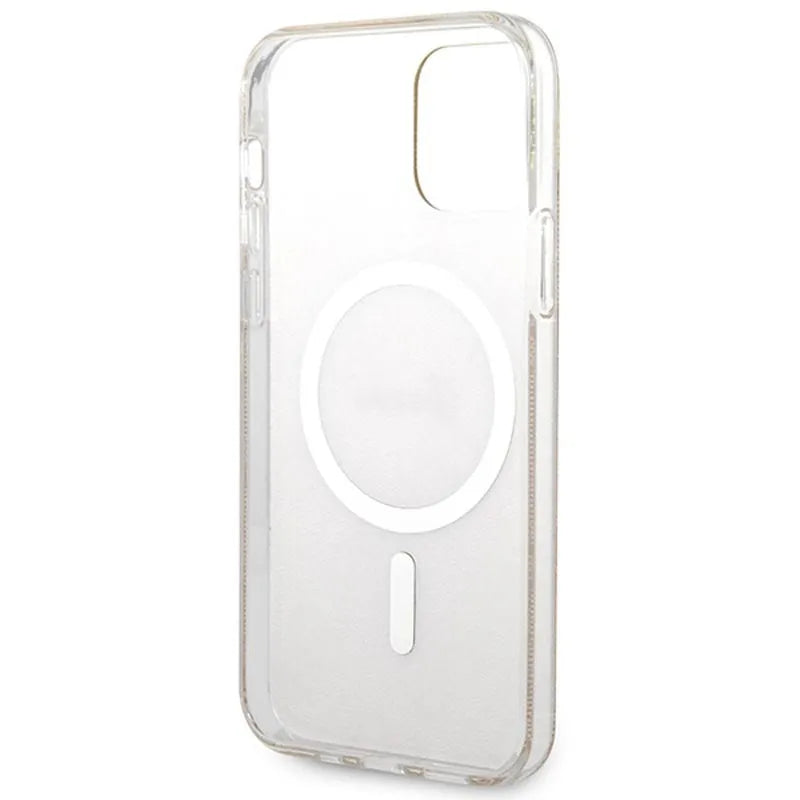 Guess Bundle Pack MagSafe 4G – rinkinys, skirtas iPhone 12 / iPhone 12 Pro + „MagSafe“ įkroviklis (ruda/auksinė)