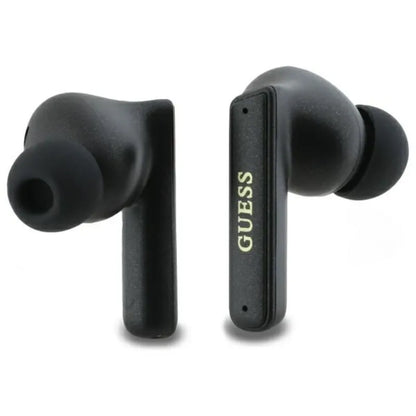 Guess Capsule Printed Logo – „Bluetooth“ TWS ANC ir ENC ausinės su įkrovimo dėklu (juodos)