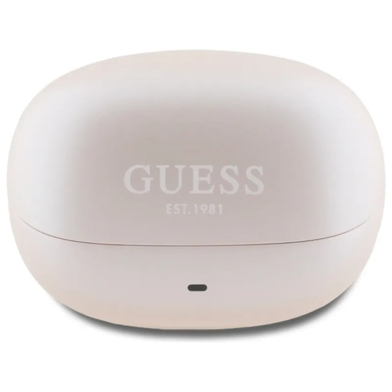 Guess Capsule su spausdintu logotipu - Bluetooth TWS ANC & ENC ausinės su įkrovimo dėklu (rožinės)