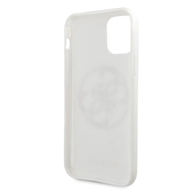 Guess Circle Glitter 4G – dėklas, skirtas iPhone 11 Pro Max (baltas)