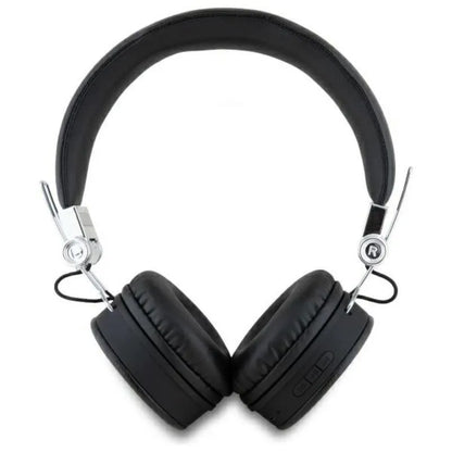 Guess Classic Grained apvalios formos – belaidės ant ausies Bluetooth ENC ausinės (juodos)