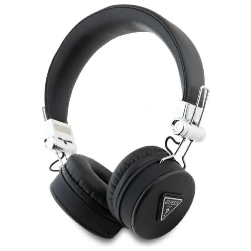 Guess Classic Grained apvalios formos – belaidės ant ausies Bluetooth ENC ausinės (juodos)