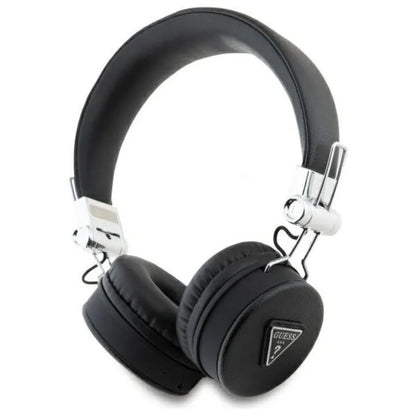 Guess Classic Grained apvalios formos – belaidės ant ausies Bluetooth ENC ausinės (juodos)