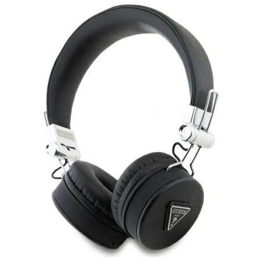 Guess Classic Grained apvalios formos – belaidės ant ausies Bluetooth ENC ausinės (juodos)