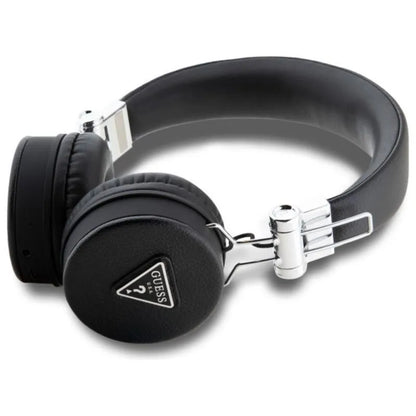 Guess Classic Grained apvalios formos – belaidės ant ausies Bluetooth ENC ausinės (juodos)
