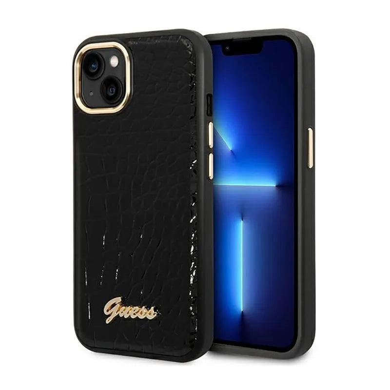 Guess Croco kolekcija – dėklas, skirtas iPhone 14 Plus (juodas)