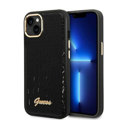 Guess Croco kolekcija – dėklas, skirtas iPhone 14 Plus (juodas)