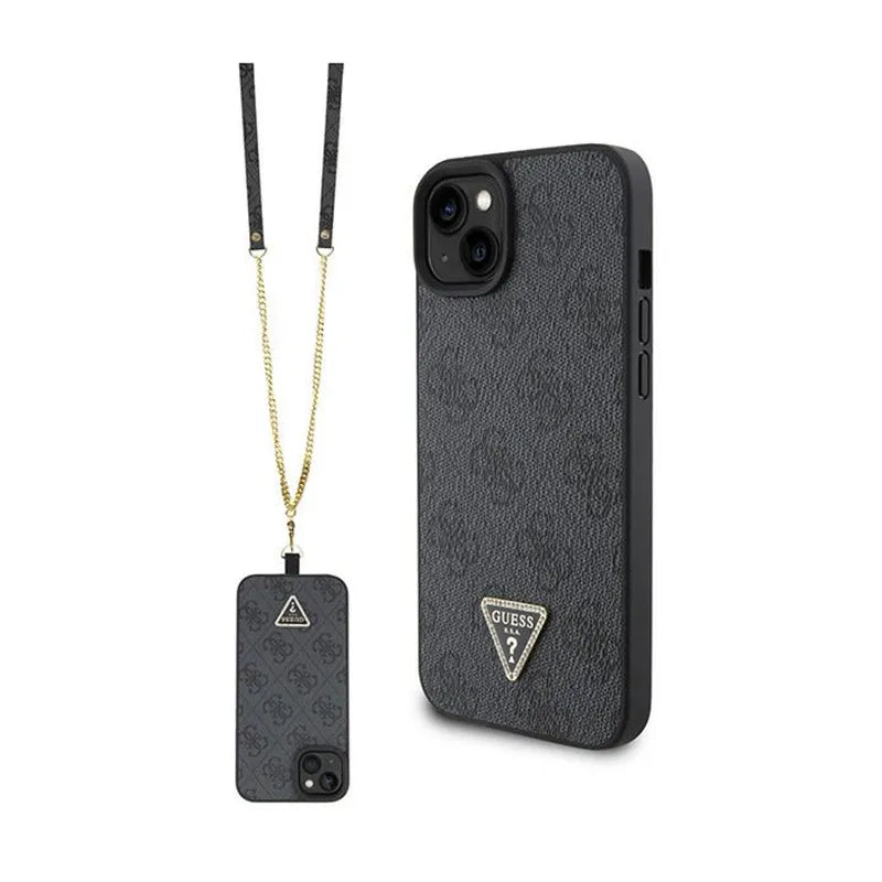 Guess Crossbody 4G Metal Logo - iPhone 15 dėklas (juodas)