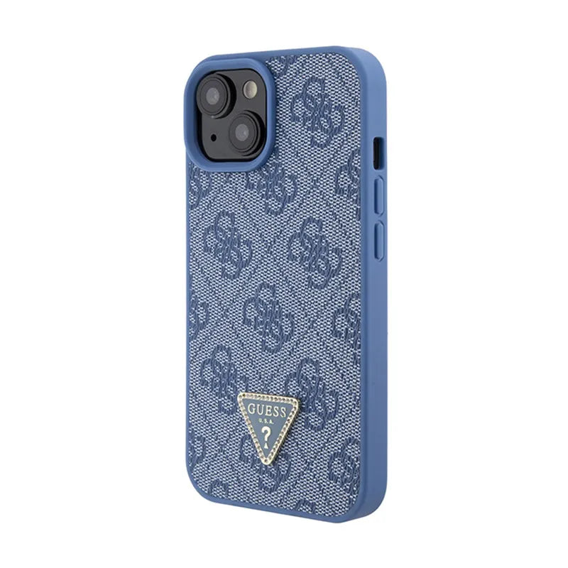 Guess Crossbody 4G Metal Logo – „iPhone 15“ dėklas (mėlynas)