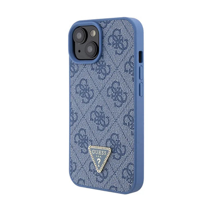 Guess Crossbody 4G Metal Logo – „iPhone 15“ dėklas (mėlynas)