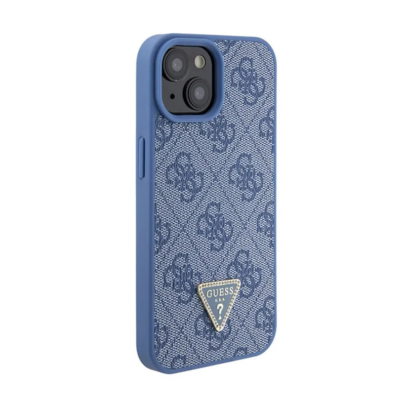 Guess Crossbody 4G Metal Logo – „iPhone 15“ dėklas (mėlynas)