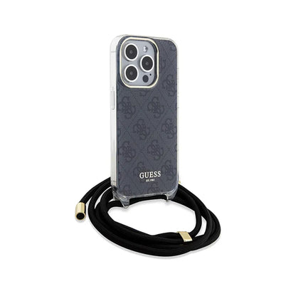 Guess Crossbody Cord 4G Print - iPhone 15 Pro dėklas (juodas)