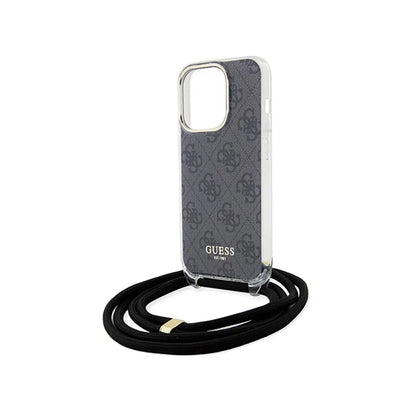 Guess Crossbody Cord 4G Print - iPhone 15 Pro dėklas (juodas)