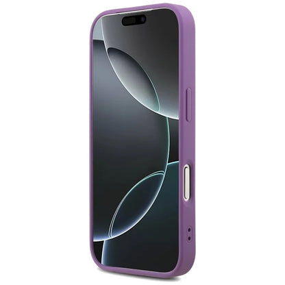 Guess Dėklas iPhone 17 Pro su Dideliais 4G Blizgučiais (Alyvinis)