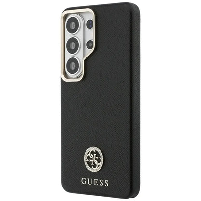Guess dėklo su blizgučiais ir "MagSafe" apvaliu logotipu "Samsung Galaxy S26 Ultra" dėklas (juodas)