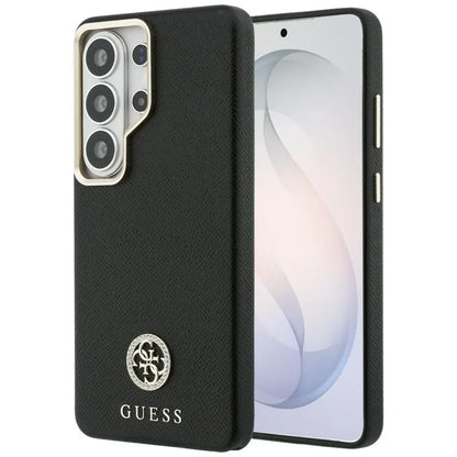 Guess dėklo su blizgučiais ir "MagSafe" apvaliu logotipu "Samsung Galaxy S26 Ultra" dėklas (juodas)