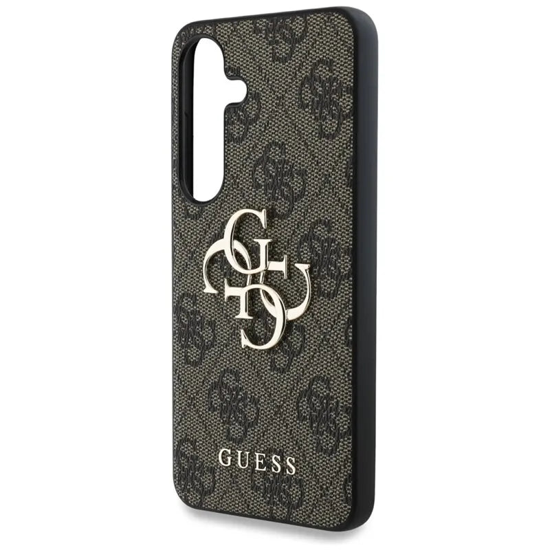 Guess Didelio 4G logotipo klasikinis dėklas, skirtas Samsung Galaxy S25+ (rudas)