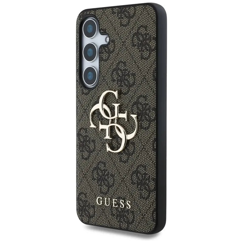 Guess Didelio 4G logotipo klasikinis dėklas, skirtas Samsung Galaxy S25+ (rudas)