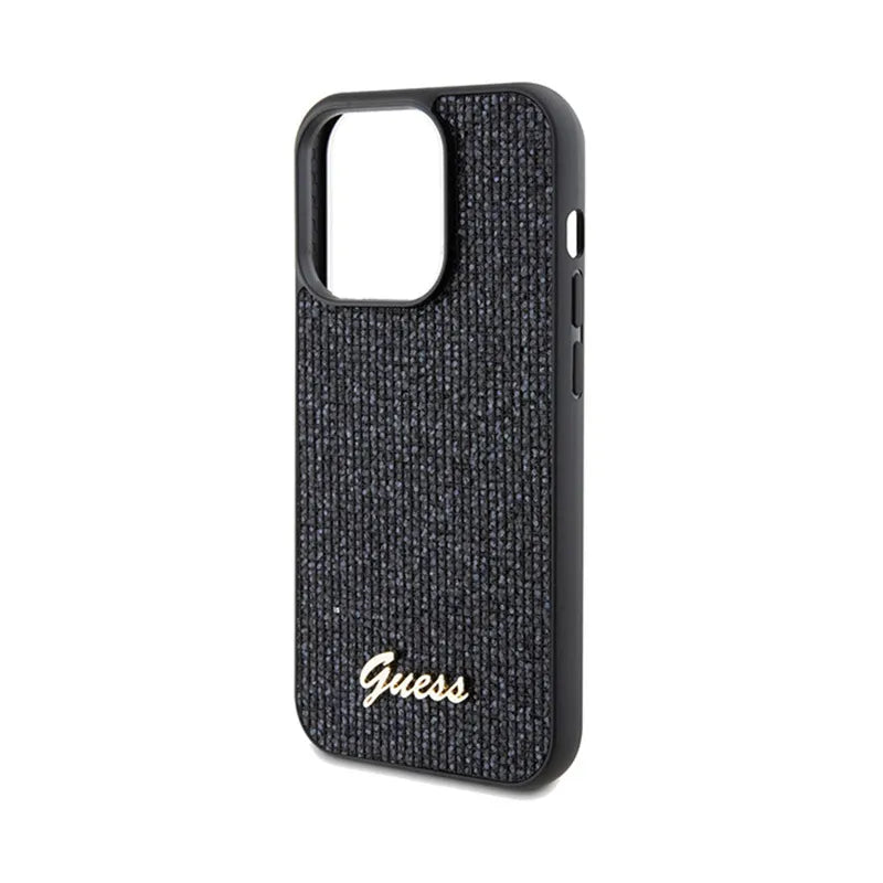 Guess Disco Metal Script - Dėklas iPhone 14 Pro Max (juodas)