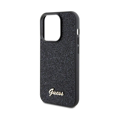 Guess Disco Metal Script - Dėklas iPhone 14 Pro Max (juodas)