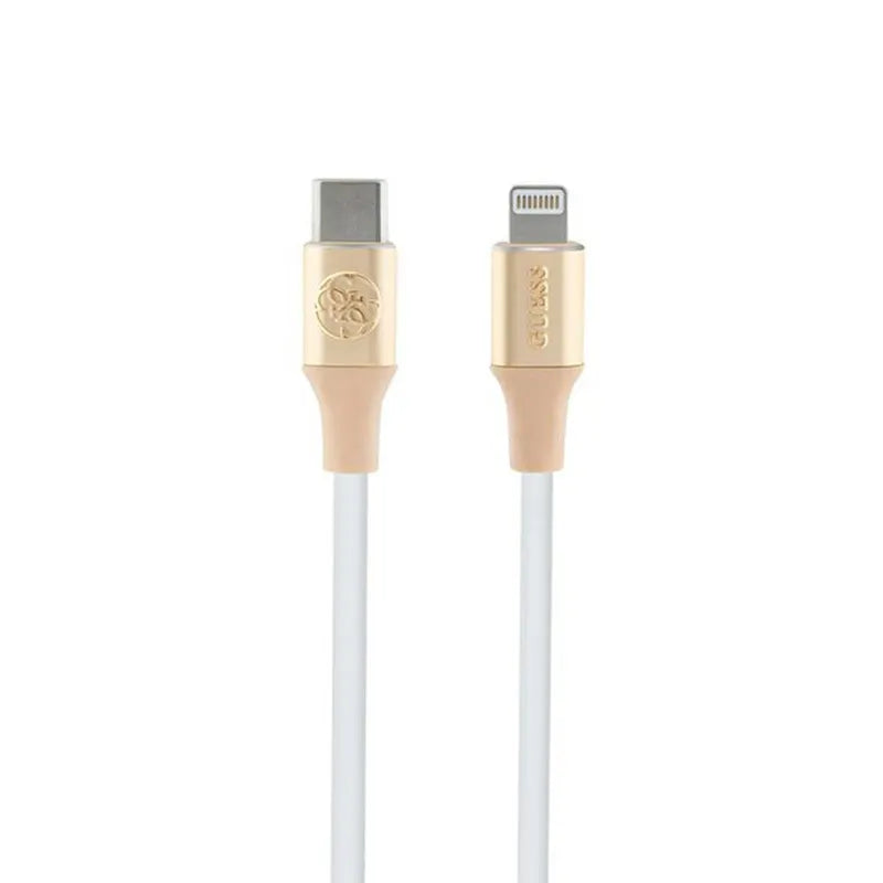 Guess Ebossed Logo - USB-C to Lightning kabelis MFi sertifikuotas 1.5m (auksinis)