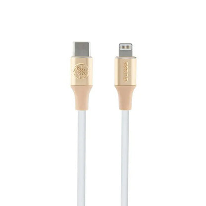 Guess Ebossed Logo - USB-C to Lightning kabelis MFi sertifikuotas 1.5m (auksinis)
