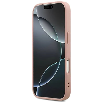 Guess Fixed Glitter Big 4G - Dėklas iPhone 17 Pro (rožinis)