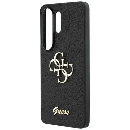 Guess Fixed Glitter Big 4G Metal Logo dėklas - Samsung Galaxy S26 Ultra (Juodas)