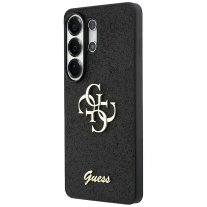 Guess Fixed Glitter Big 4G Metal Logo dėklas - Samsung Galaxy S26 Ultra (Juodas)